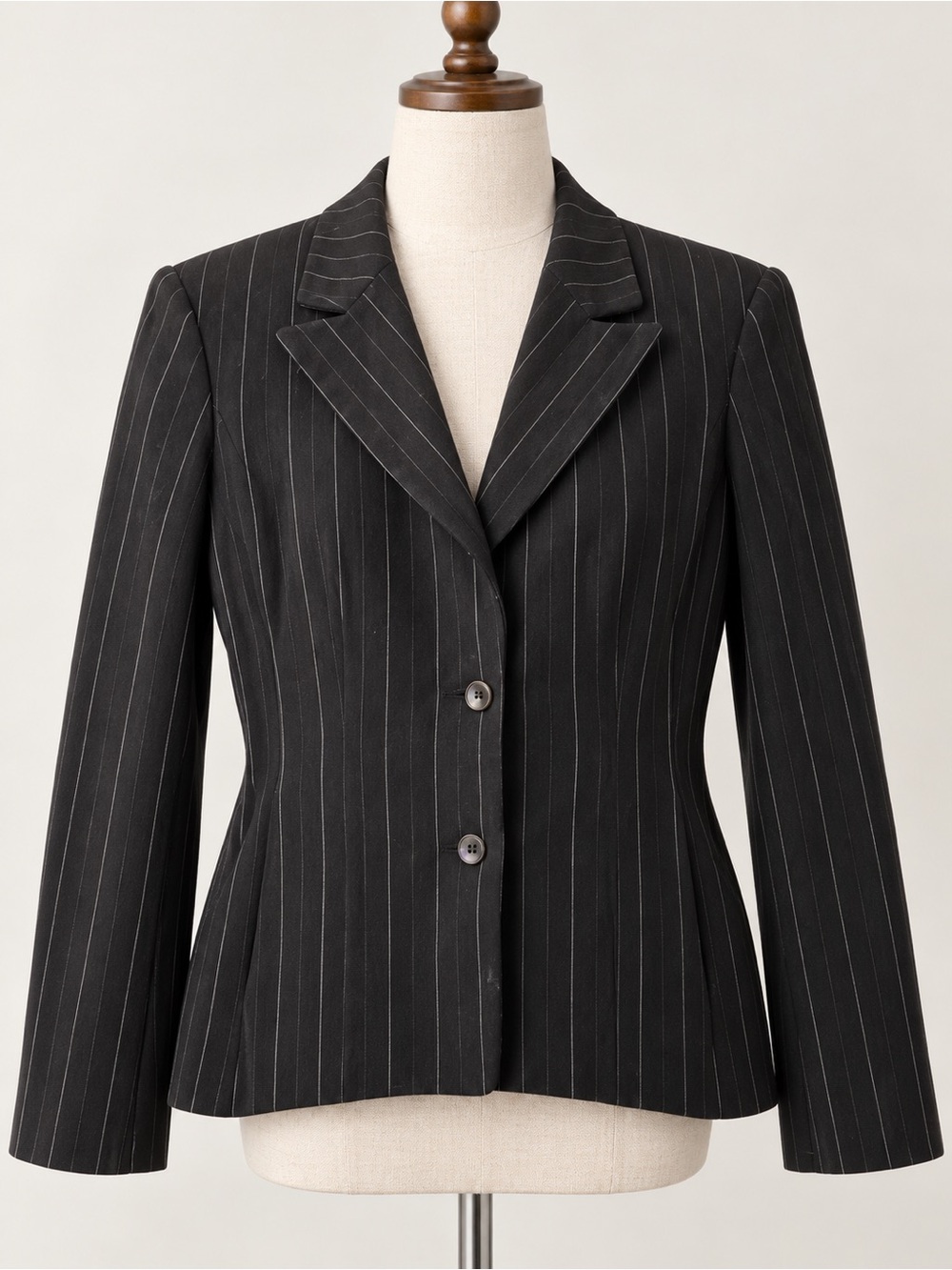 Rafaella Y2K Black Pinstripe Fitted Blazer Size 10